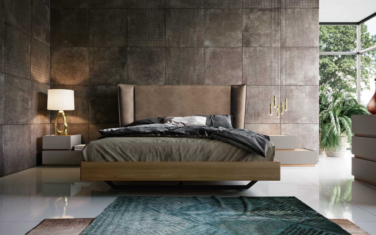 Letto matrimoniale imbottito Dedalo mixed