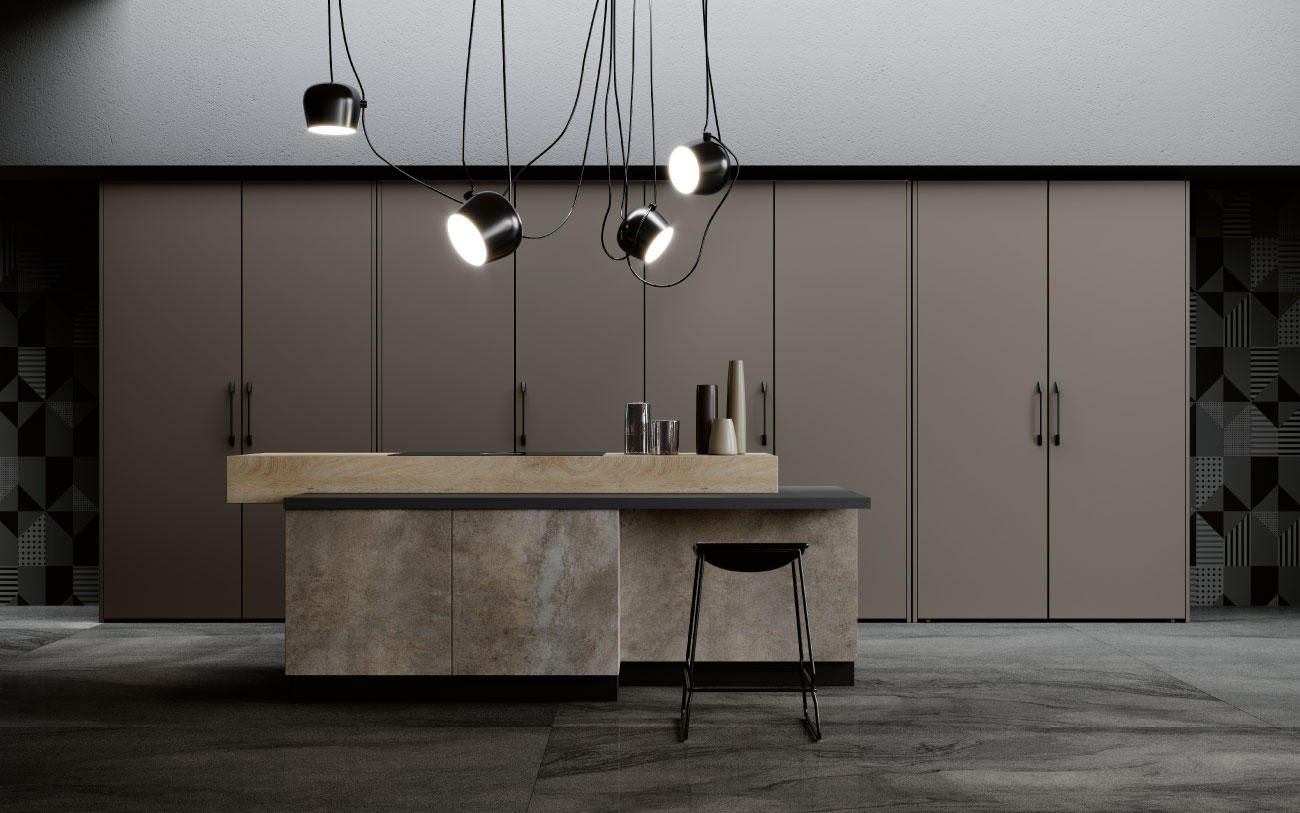 DM0672 cucina con isola cucina living